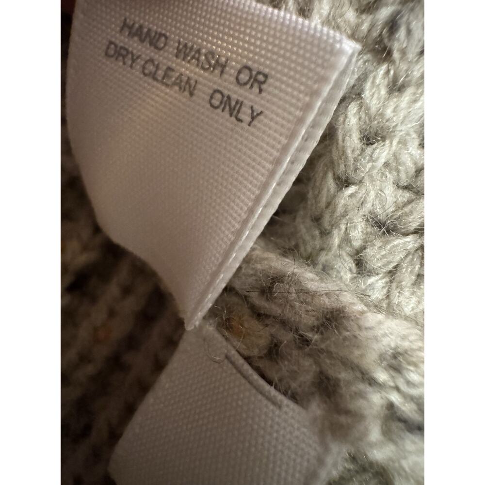 Kokun Cashmere Wool Sweater Taupe Beige Marled Hooded Vest Womens Medium - Picture 11 of 13